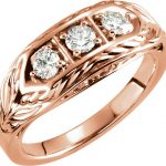 14K Rose 1/2 CTW Diamond 3-Stone Ring - 122226