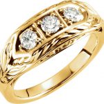 14K Yellow 1/2 CTW Diamond 3-Stone Ring - 122226