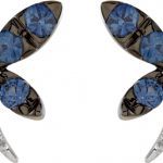 14K White Natural Blue Sapphire & .04 CTW Natural Diamond Dragonfly Earrings - 65687