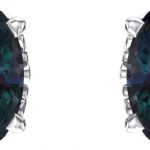 14K White Lab-Grown Alexandrite Earrings - 1920