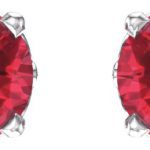 14K White Lab-Grown Ruby 4-Prong Scroll Setting® Stud Earrings - 1924