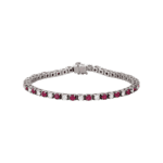 Platinum Natural Ruby & 2 1/3 CTW Natural Diamond Line 7" Bracelet - 62076