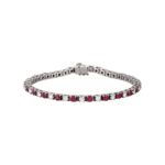 14K White Natural Ruby & 2 1/3 CTW Natural Diamond 7" Bracelet - 62076