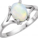 14K White Opal Ring - 7653