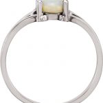 14K White Opal Ring - 7653