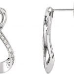 14K White .08 CTW Natural Diamond Infinity-Inspired Earrings - 68976