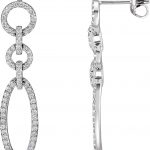 14K White 5/8 CTW Natural Diamond Earrings - 66070