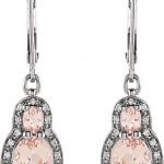 14K White Natural Pink Morganite & 1/6 CTW Natural Diamond Earrings - 651434