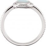 14K White 6 mm Opal Bezel-Set Ring - 71592