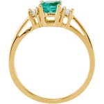 14K Yellow 5.2 mm Natural Emerald & 1/8 CTW Natural Diamond Ring - 67568