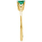 14K Yellow 5.2 mm Natural Emerald & 1/8 CTW Natural Diamond Ring - 67568