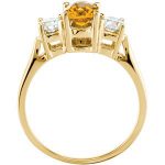 14K Yellow Natural Citrine & 3/8 CTW Natural Diamond Ring - 67570