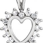 14K White 1/3 CTW Natural Diamond Heart Pendant - 60744