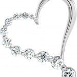 14K White Journey 1 CTW Natural Diamond Heart Pendant - 65838