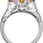 14K White Natural Citrine & .04 CTW Natural Diamond Ring - 67967