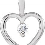 14K White .07 CT Natural Diamond Heart - 61710