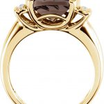 14K Yellow Natural Smoky Quartz & .06 CTW Natual Diamond Ring - 66303