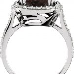 14K White Natural Smoky Quartz & 1/2 CTW Diamond Ring - 67357