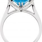 14K White Natural Swiss Blue Topaz & 1/5 CTW Natural Diamond Halo-Style Ring - 69241