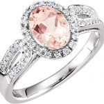 14K White Natural Pink Morganite & 1/5 CTW Natural Diamond Ring - 651508