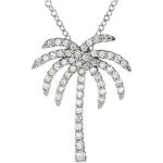 Platinum 1/3 CTW Natural Diamond Palm Tree 16" Necklace - 67747