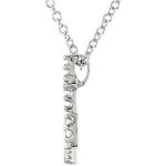 Platinum 1/8 CTW Natural Diamond Anchor 16" Necklace - 67749