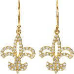 14K Yellow 1/3 CTW Natural Diamond Fleur-de-Lis Earrings - 67752