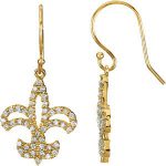 14K Yellow 1/3 CTW Natural Diamond Fleur-de-Lis Earrings - 67752