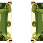 14K Yellow Natural Peridot Earrings - 61744