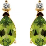 14K Yellow Natural Peridot & .08 CTW Natural Diamond Earrings - 61742