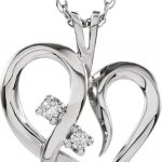 14K White .03 CTW Natural Diamond Heart 18" Necklace - 60962