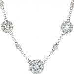 14K White 1/2 CTW NaturalDiamond Station 18" Necklace - 67088