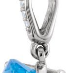 14K White 11x9 mm Oval Natural Swiss Blue Topaz & .03 CTW Natural Diamond Necklace - 85655