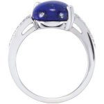 14K White Natural Lapis & 1/8 CTW Natural Diamond Ring - 67971