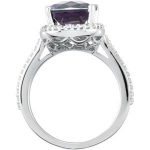 14K White Natural Amethyst & 1/4 CTW Natural Diamond Ring - 67968