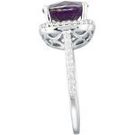 14K White Natural Amethyst & 1/4 CTW Natural Diamond Ring - 67968