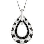 14K White 1/2 CTW Natural Black and White Diamond 18" Necklace - 68327