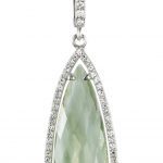 Sterling Silver Natural Green Quartz & 1/3 CTW Diamond Halo-Style 18" Necklace - 85486