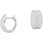 14K White 9/10 CTW Natural Diamond Hoop Earrings - 68392