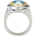 Sterling Silver & 14K Yellow Natural Sky Blue Topaz Ring - 67969