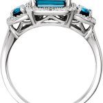 14K White Natural London Blue Topaz & .03 CTW Natural Diamond Ring - 651441