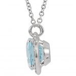 14K White Natural Aquamarine & .04 CTW Natural Diamond 16 1/2" Necklace - 85903