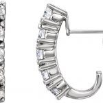 14K White 1 1/2 CTW Natural Diamond Hoop Earrings - 80593