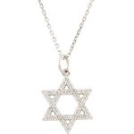 Platinum 1/5 CTW Natural Diamond Star of David Necklace - R45253D