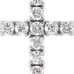 14K White 1 1/5 CTW Natural Diamond Cross Pendant - R8041D