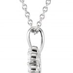 14K White 1 CTW Natural Diamond Heart 18" Necklace - 64960