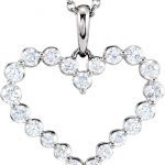 14K White 1 CTW Natural Diamond Heart 18" Necklace - 64960