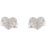 14K White 1/6 CTW Natural Diamond Heart Earrings - 68663