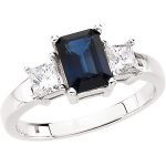 14K White Natural Blue Sapphire & 1/2 CTW Natural Diamond Ring - 61872