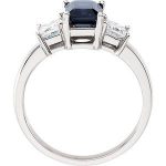 14K White Natural Blue Sapphire & 1/2 CTW Natural Diamond Ring - 61872